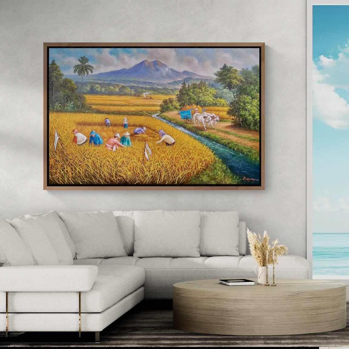 River of Rice Fields Beneath the Mountain Sky image 2